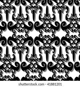 Seamless black and white ornament pattern