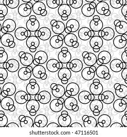 Seamless black and white ornament pattern