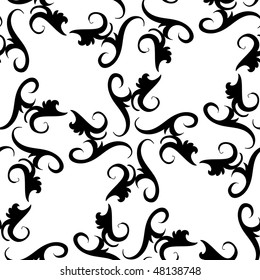 Seamless black and white ornament pattern