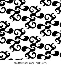 Seamless black and white ornament pattern