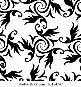 Seamless black and white ornament pattern