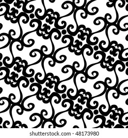 Seamless black and white ornament pattern