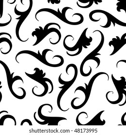 Seamless black and white ornament pattern