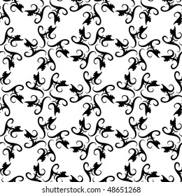 Seamless black and white ornament pattern