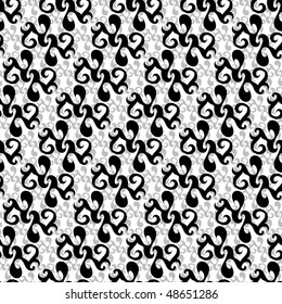 Seamless black and white ornament pattern