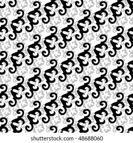 Seamless black and white ornament pattern
