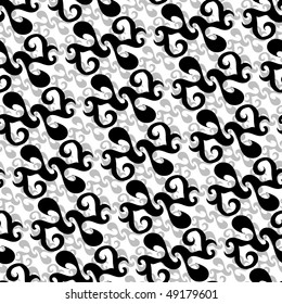 Seamless black and white ornament pattern