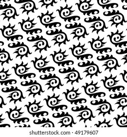 Seamless black and white ornament pattern