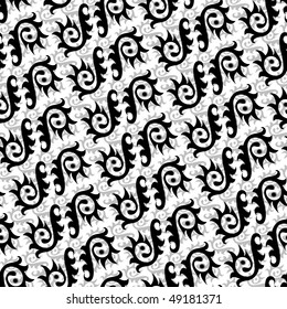 Seamless black and white ornament pattern