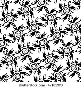 Seamless black and white ornament pattern