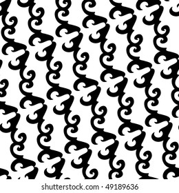 Seamless black and white ornament pattern
