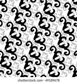 Seamless black and white ornament pattern