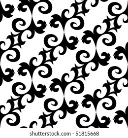 Seamless black and white ornament pattern