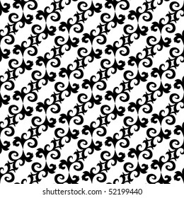 Seamless black and white ornament pattern