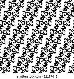 Seamless black and white ornament pattern
