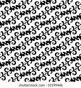 Seamless black and white ornament pattern