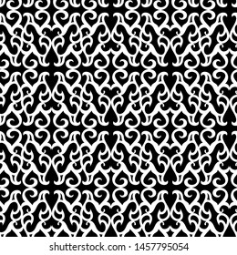 Seamless black and white ornament vector pattern