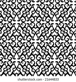 Seamless black and white ornament vector pattern