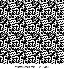 Seamless black and white ornament vector pattern