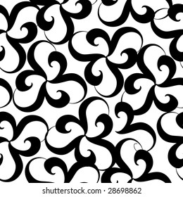 Seamless black and white ornament vector pattern