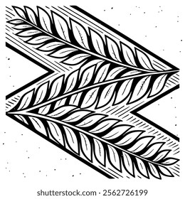 A seamless black and white painted chevron pattern with sketchy brush stroke lines. Perfect for grungy decorations, wallpaper, furniture, fabric, or textile designs. Versatile and stylish vector art.