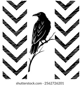 A seamless black and white painted chevron pattern with sketchy brush stroke lines. Perfect for grungy decorations, wallpaper, furniture, fabric, or textile designs. Versatile and stylish vector art.