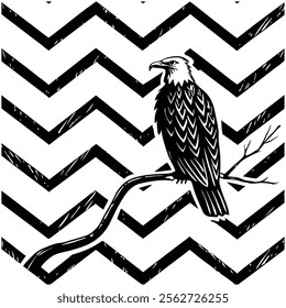 A seamless black and white painted chevron pattern with sketchy brush stroke lines. Perfect for grungy decorations, wallpaper, furniture, fabric, or textile designs. Versatile and stylish vector art.