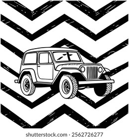 A seamless black and white painted chevron pattern with sketchy brush stroke lines. Perfect for grungy decorations, wallpaper, furniture, fabric, or textile designs. Versatile and stylish vector art.