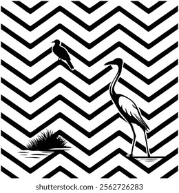 A seamless black and white painted chevron pattern with sketchy brush stroke lines. Perfect for grungy decorations, wallpaper, furniture, fabric, or textile designs. Versatile and stylish vector art.