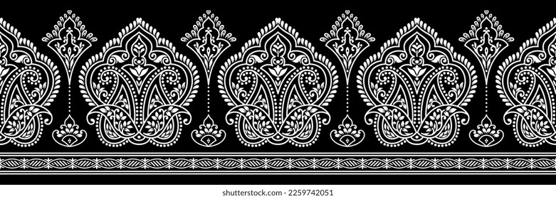 Seamless black and white Paisley Design 