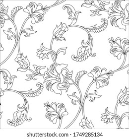 seamless black and white paisley pattern