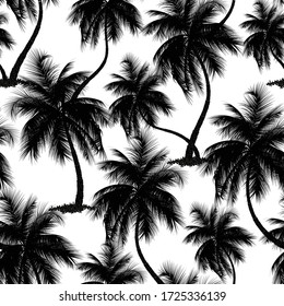 Seamless Black White Palm Tree Pattern Stock Vector (Royalty Free ...