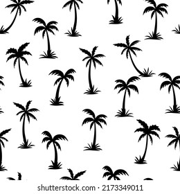 Seamless black and white palm tree svg
