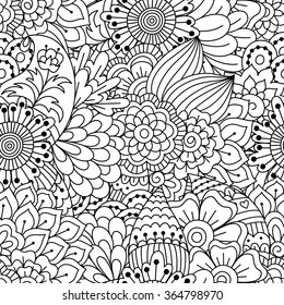 Seamless black and white pattern. 