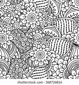 Seamless black and white pattern. 
