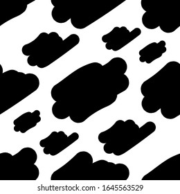 seamless black and white pattern with abstract shapes. vector illustration