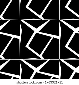 seamless black and white pattern with abstract shapes. vector illustration