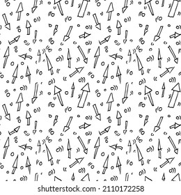 seamless black and white pattern with abstract arrows. vector illustration