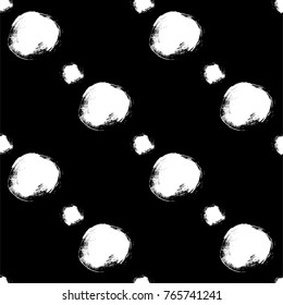 Seamless black and white pattern with abstract circles