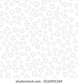 Patrón blanco y negro sin fisuras con hojas de otoño. Fondo de Vector en estilo minimalista.