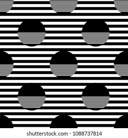 seamless black and white pattern background with polka dot