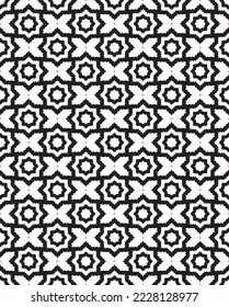 seamless black and white pattern Beautiful geometry. Patterns for textiles, tiles, patterns on carpets and bedding, clothing, accessories, jewelry.