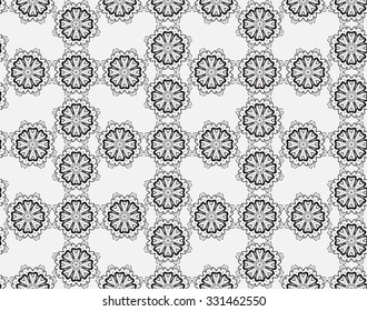 Seamless black and white pattern with carved Arabic pattern for your creativity