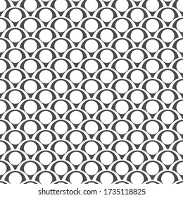 Seamless black and white pattern with circles