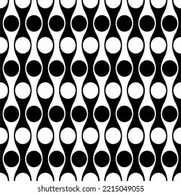 Seamless black and white pattern with circles. Geometric background. Vector illustration. Design for web, wallpaper, wrapping, textile, print, fashion
