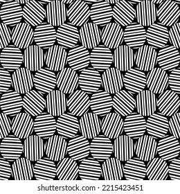 Seamless black and white pattern with circles. Geometric background. Vector illustration. Design for web, wallpaper, wrapping, textile, print.