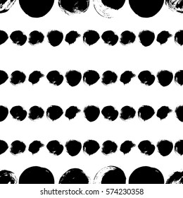 Seamless black and white pattern with circles
