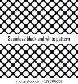 Seamless black and white pattern. Decorative print 7. Vector endless repeating print. Paper, wallpaper, fabric, clothing pattern