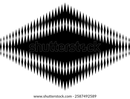 Seamless black and white pattern of diamond-shaped pixels resembling glass crystals. Ideal for modern design, textile prints and graphic projects.