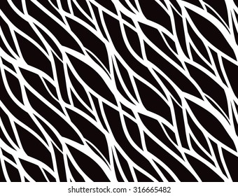 Seamless black and white pattern with doodle lines for your creativity